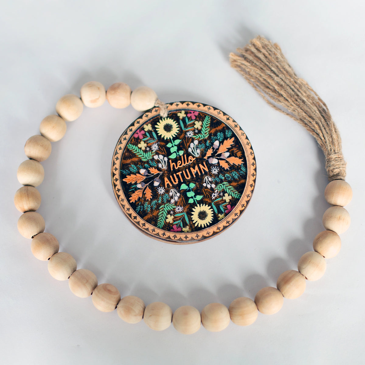 Autumn Wood Bead Garland