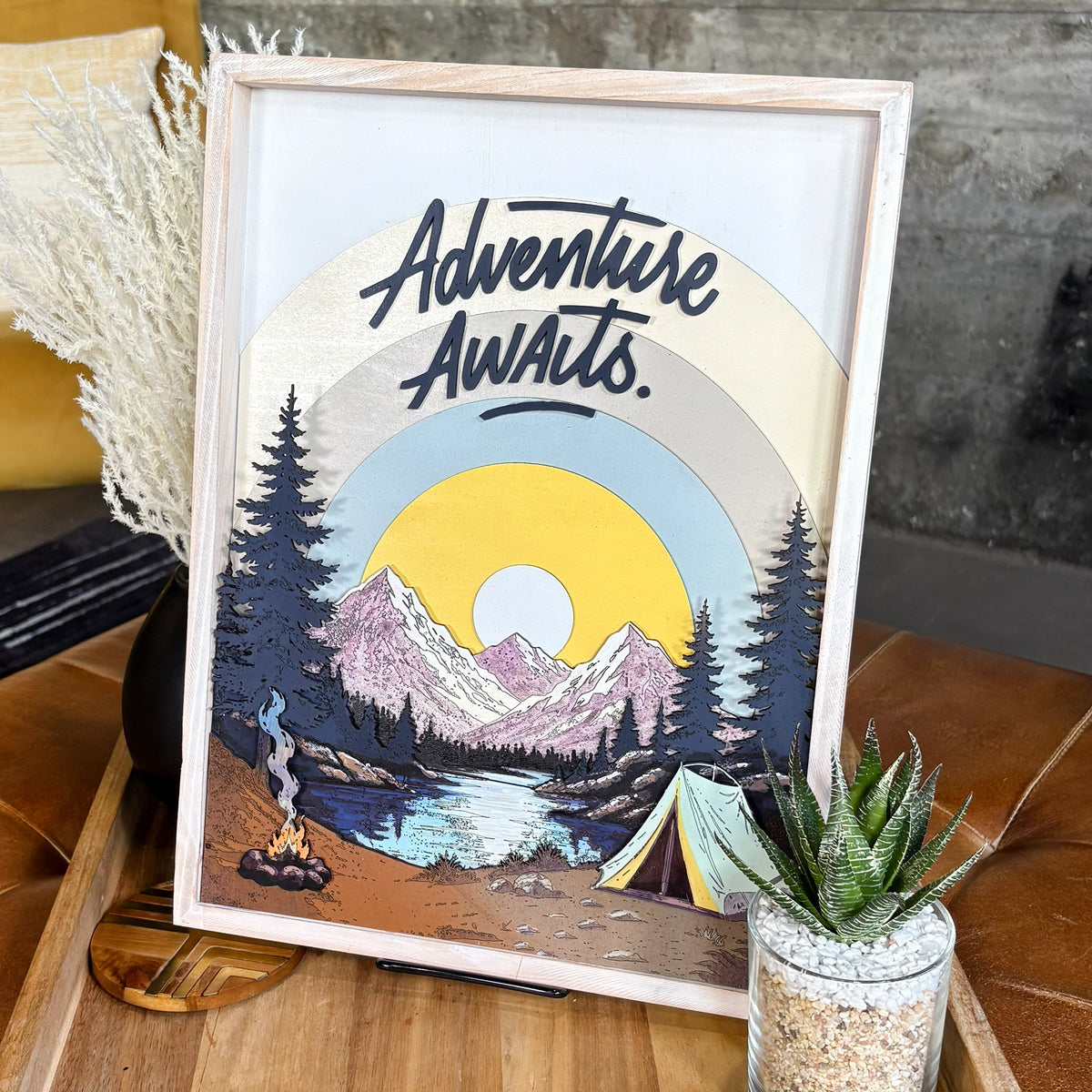 Adventure Awaits 3D Wall Art Camping Decor