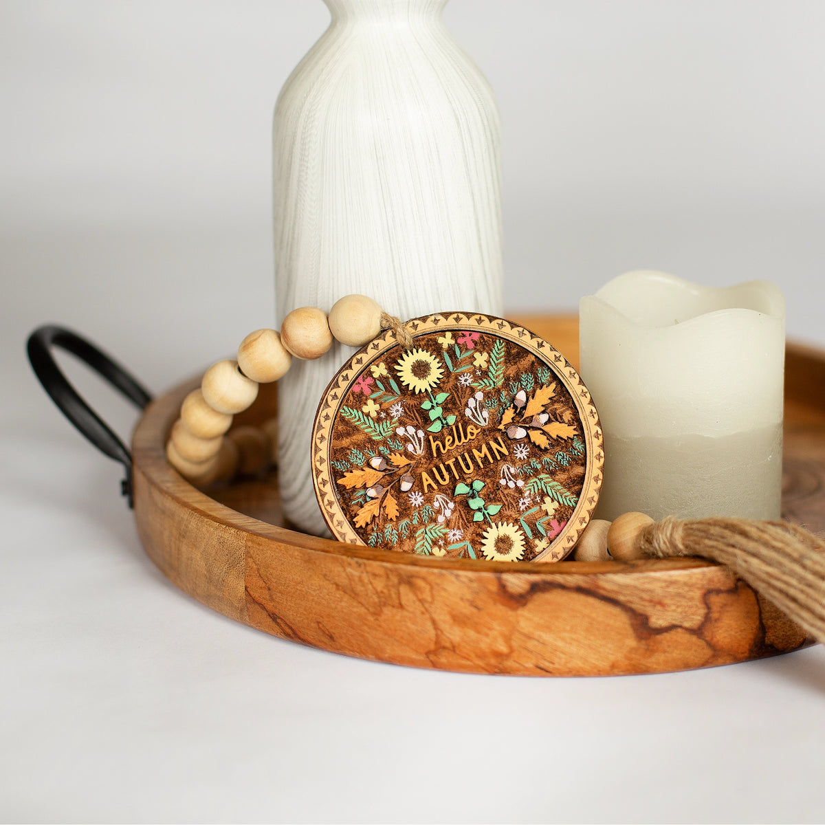 Autumn Wood Bead Garland