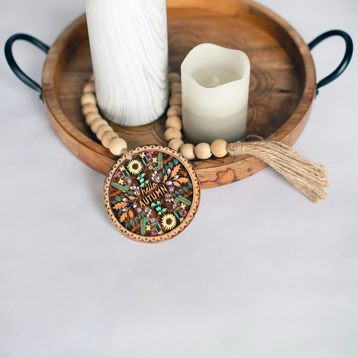 Autumn Wood Bead Garland