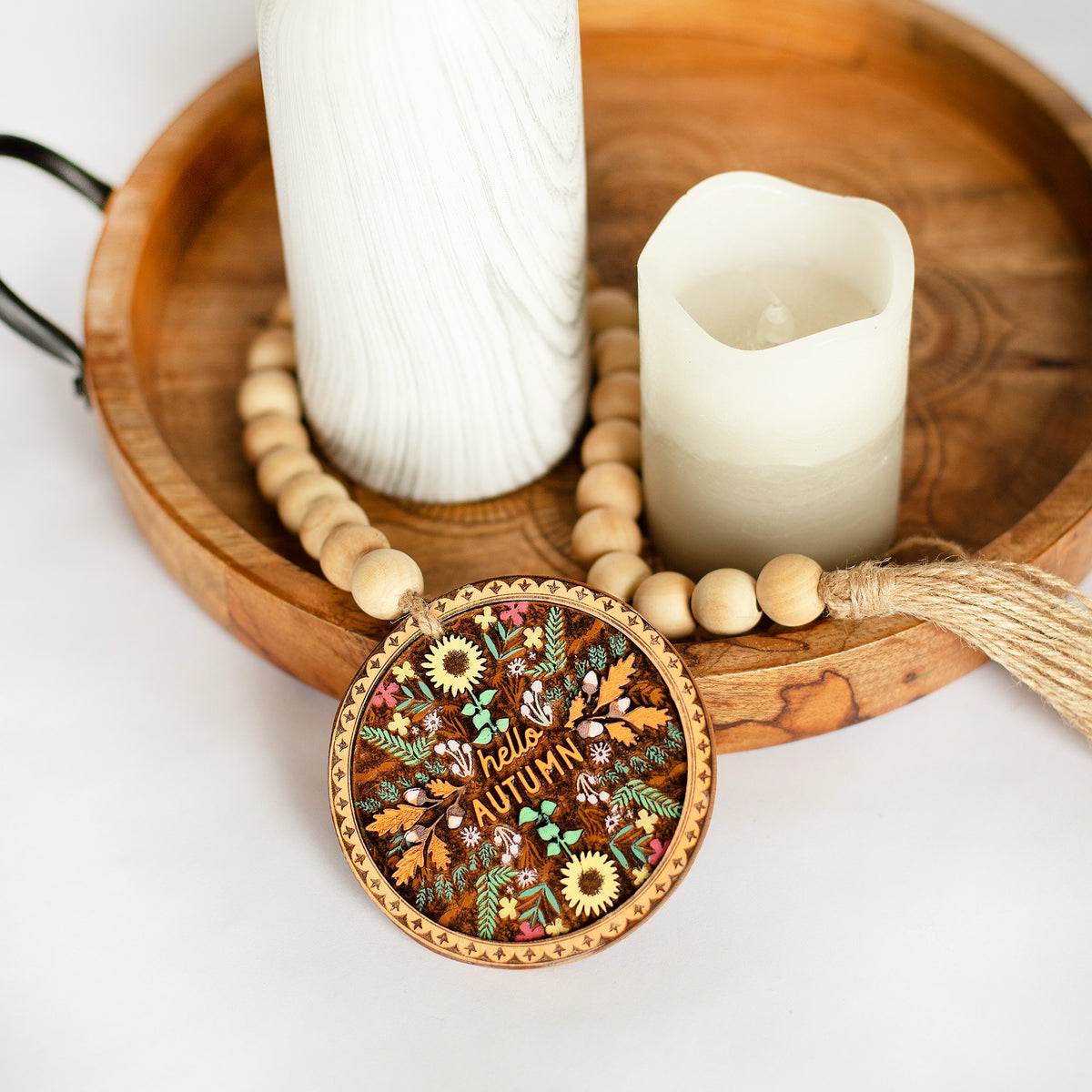 Autumn Wood Bead Garland