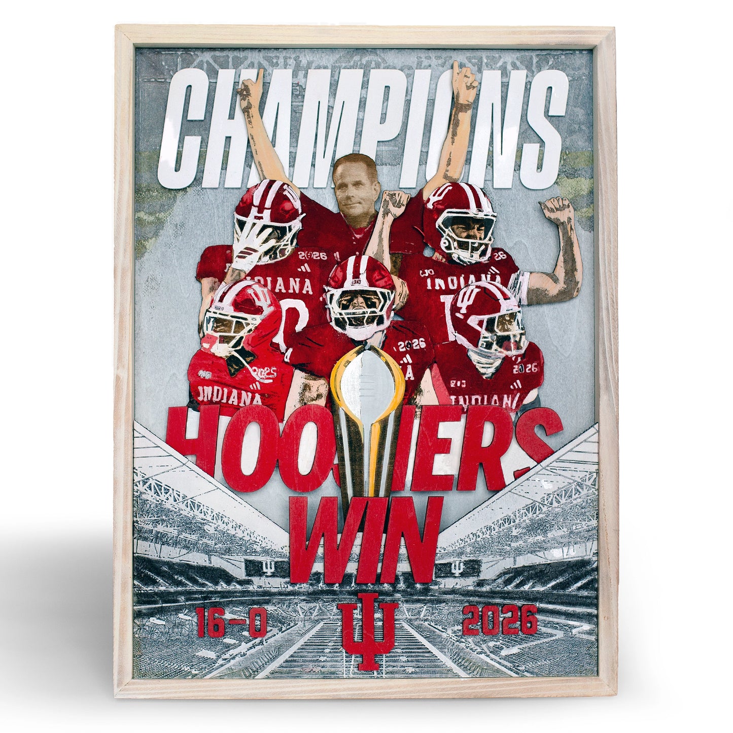 Indiana Football National Champions 3D Wall Art