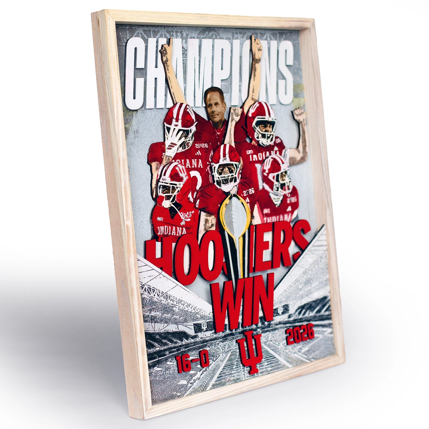 Indiana Football National Champions 3D Wall Art
