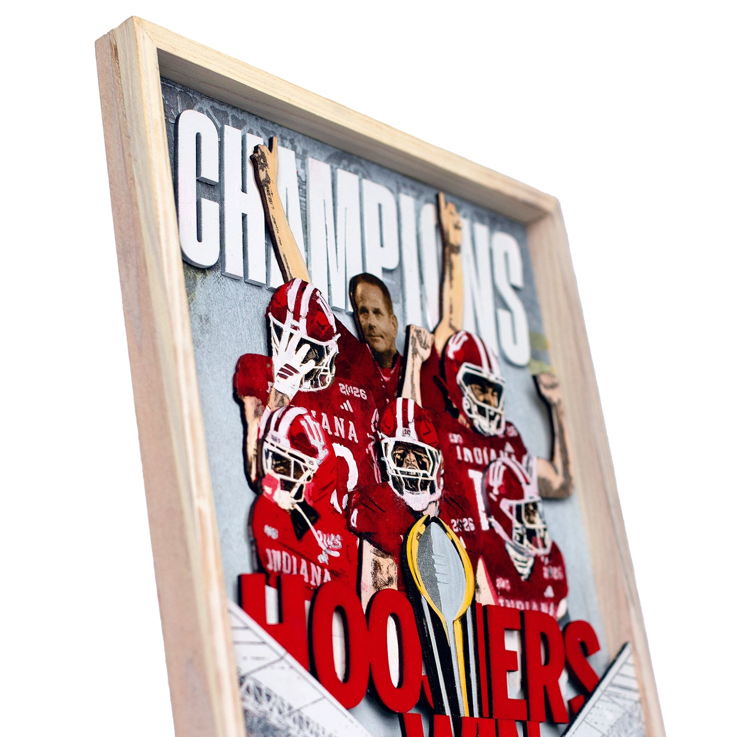 Indiana Football National Champions 3D Wall Art