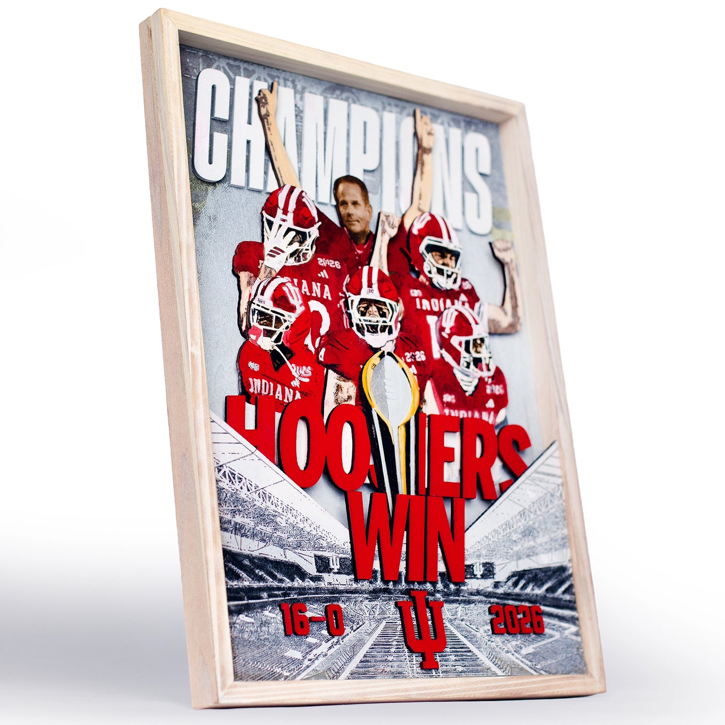 Indiana Football National Champions 3D Wall Art