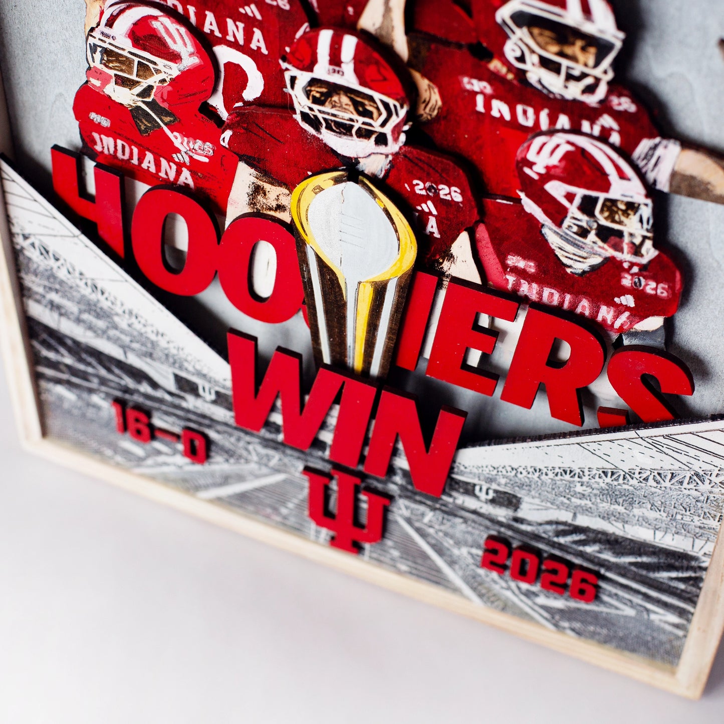 Indiana Football National Champions 3D Wall Art