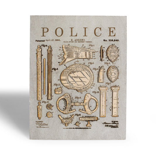 Police Patent Wall Art