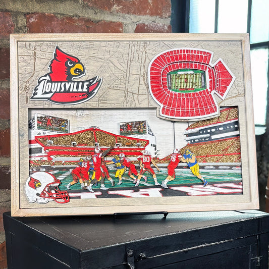 Louisville Football Stadium 3D Wooden Wall Art