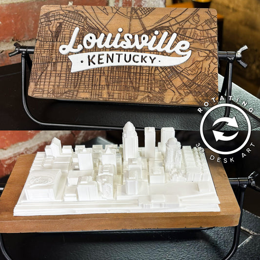 Louisville Kentucky Skyline | Rotating 3D Desk Art